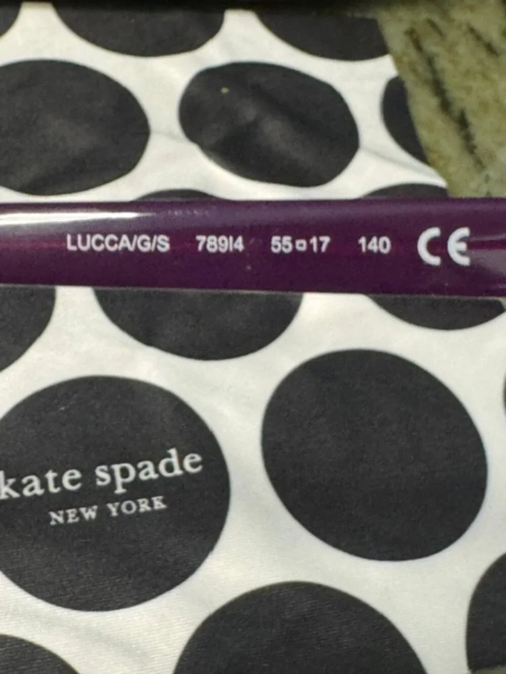 Kate Spade LUCCA/G/S 0789 55 17 140 Sunglasses Lilac/Flower Frame New w/Case